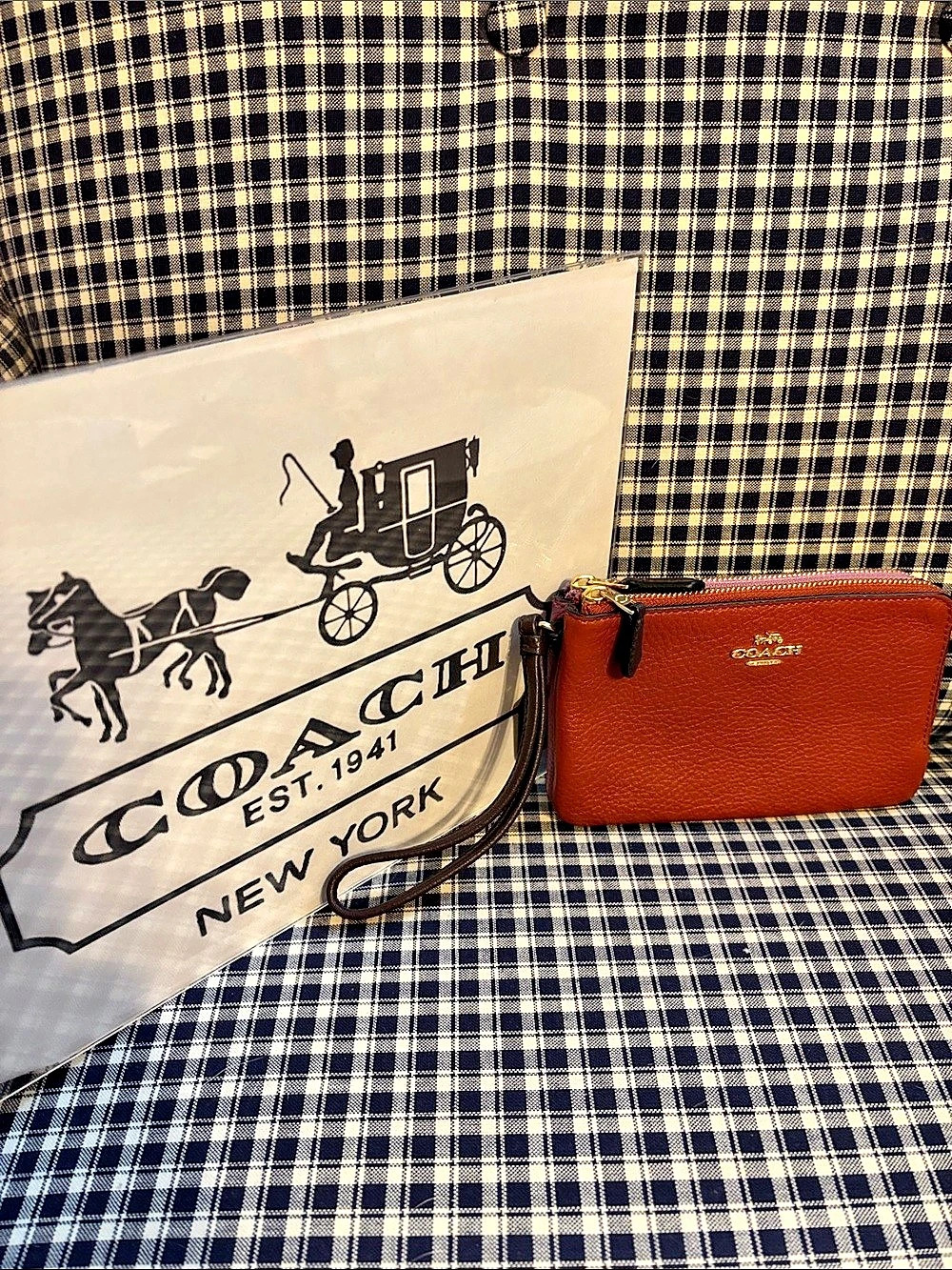 Coach double zip Colorblock wristlet